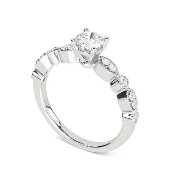 Infinity Twist Round Diamond Engagement Ring
