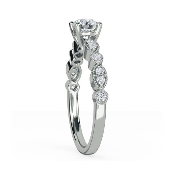 Infinity Twist Round Diamond Engagement Ring