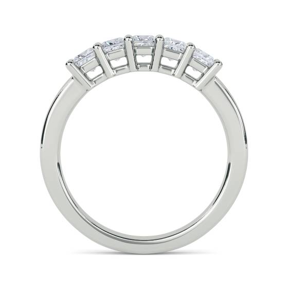 0.73ct VS/F-G 5 Stone Natural Diamond Ring