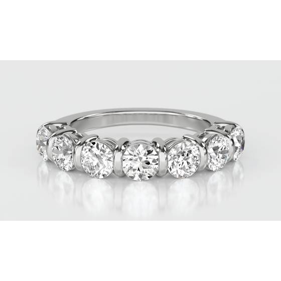 DHRZ0091 7 Stone Round Diamond Half Eternity Ring