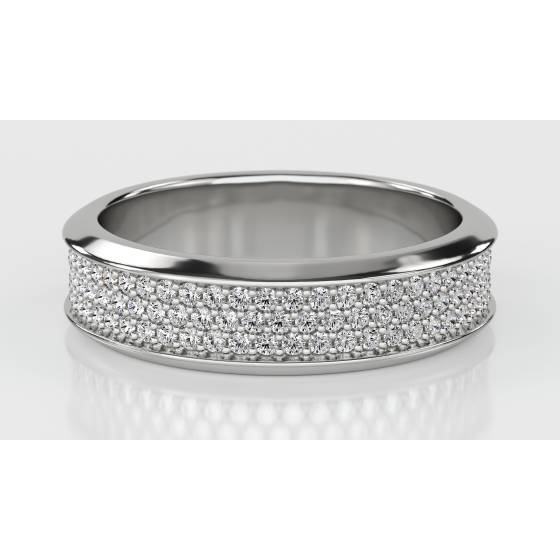 Three Row Round Diamond Full Eternity Ring