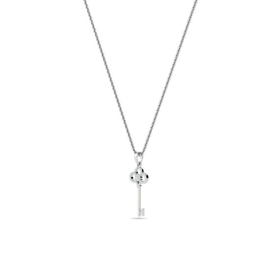 Pave Set Key Diamond Pendant