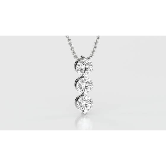 Modern Round Diamond Trilogy Pendant