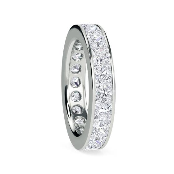Elegant 4.5mm Princess Diamond Full Eternity Ring