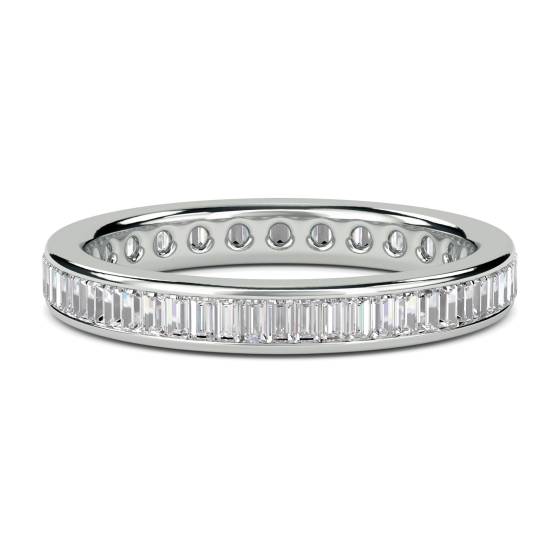 0.75ct VS/E-F Baguette Natural Diamond Eternity Ring