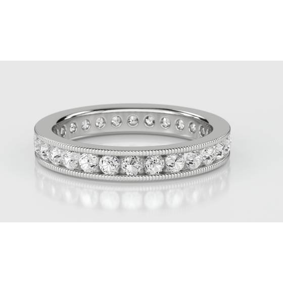 1.00ct Milgrain Elegant Round Diamond Full Eternity Ring