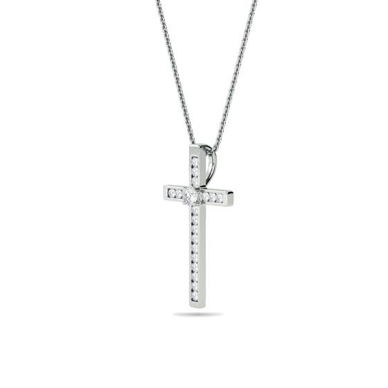 Classic Round Diamond Cross Pendant