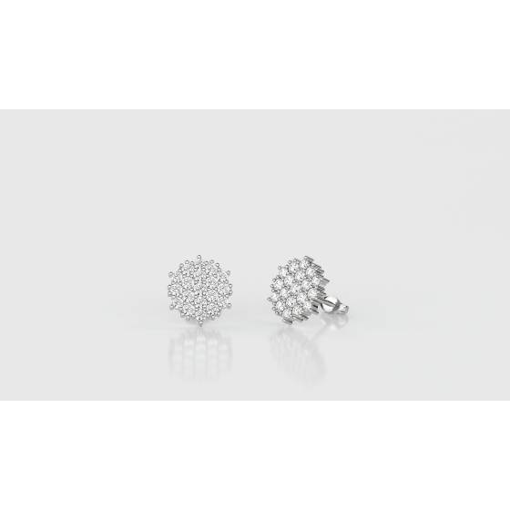 Round Diamond Cluster Earrings