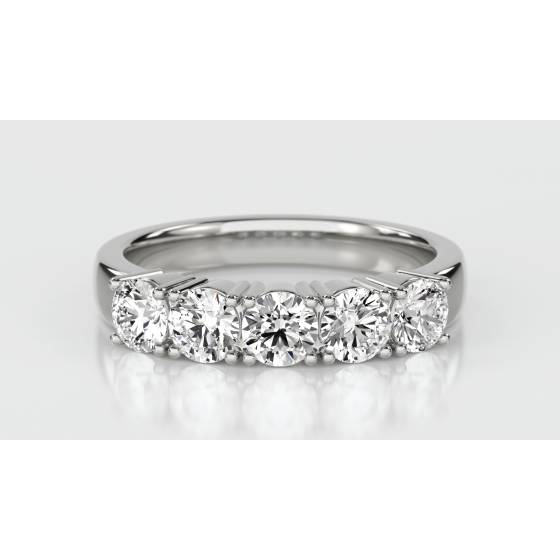 1.52ct SI/F-G 5 Stone Natural Diamond Ring