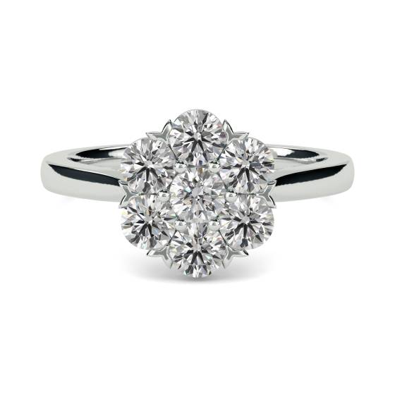 Round Diamond Cluster Ring