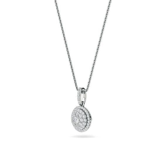 Round Diamond Cluster Pendant