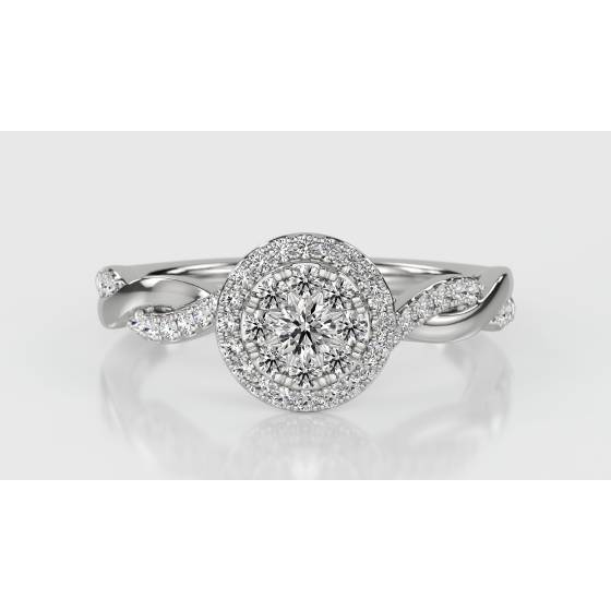 Round Diamond Cluster Ring