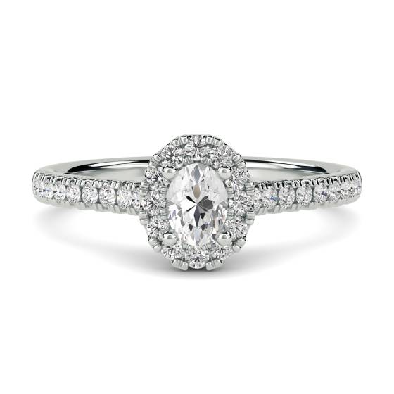 0.50ct Round and Oval Diamond Cluster Ring