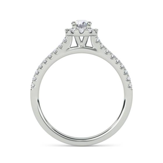 0.50ct Round and Oval Diamond Cluster Ring
