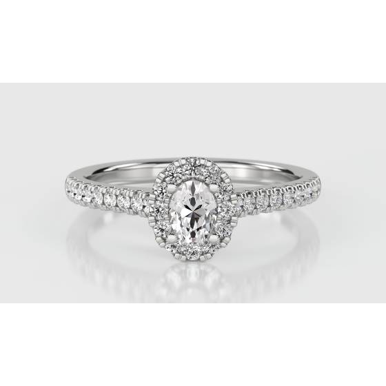 0.50ct Round and Oval Diamond Cluster Ring