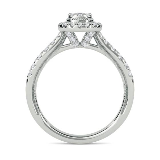 Baguette and Round Diamond Cluster Ring