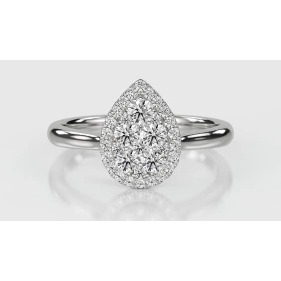 0.50ct Elegant Round Diamond Cluster Ring