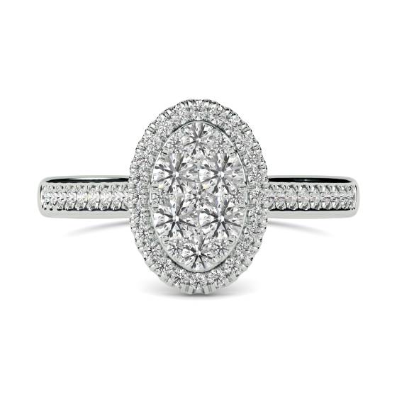 0.50ct Elegant Round Diamond Cluster Ring