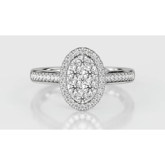 0.50ct Elegant Round Diamond Cluster Ring
