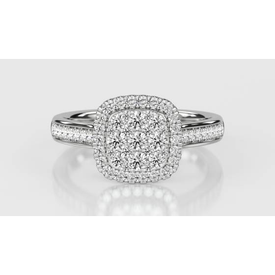 0.50ct Elegant Round Diamond Cluster Ring