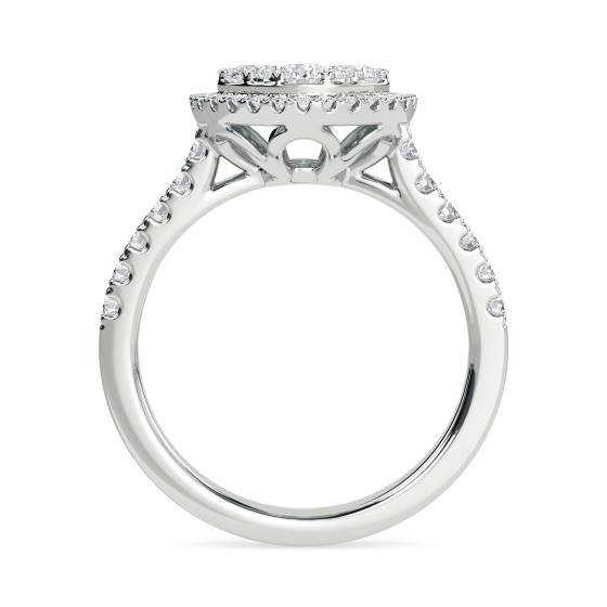 1.00ct Elegant Round Diamond Cluster Ring
