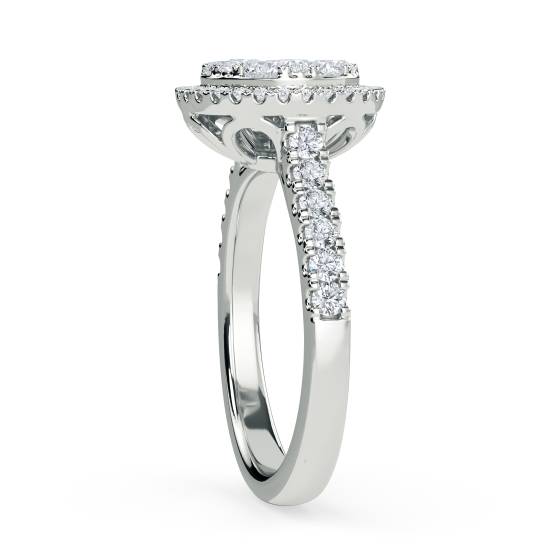 1.00ct Elegant Round Diamond Cluster Ring