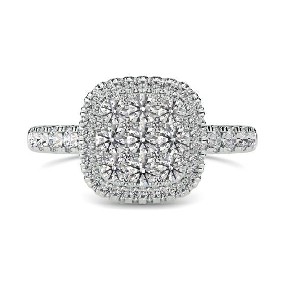 1.00ct Elegant Round Diamond Cluster Ring