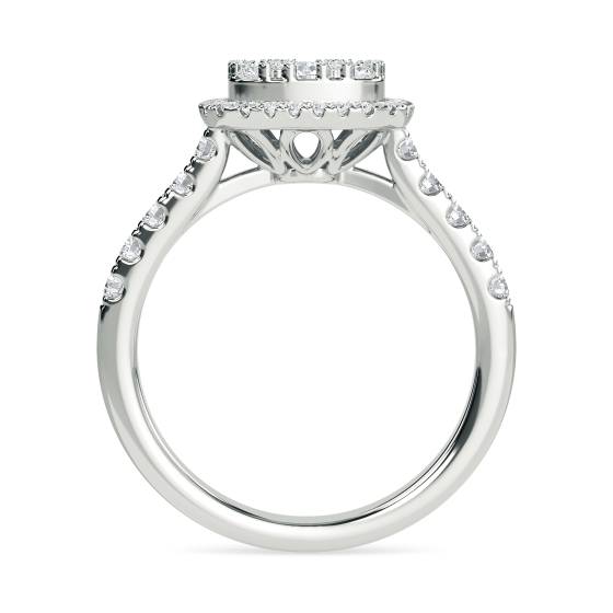 1.00ct Elegant Round Diamond Cluster Ring