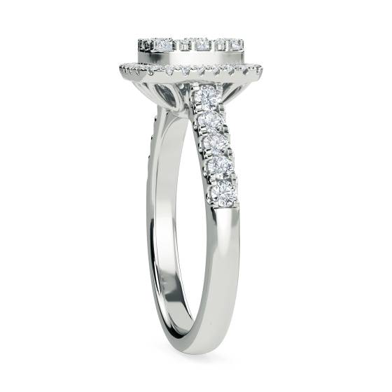 1.00ct Elegant Round Diamond Cluster Ring