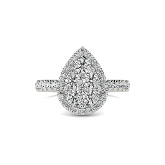 1.00ct VS/E-F Natural Diamond Cluster Ring