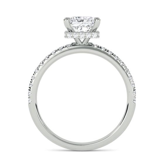 Princess Diamond Hidden Halo Shoulder Set Ring
