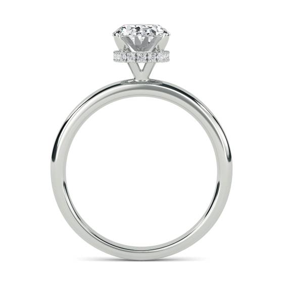 Oval Diamond Hidden Halo Ring