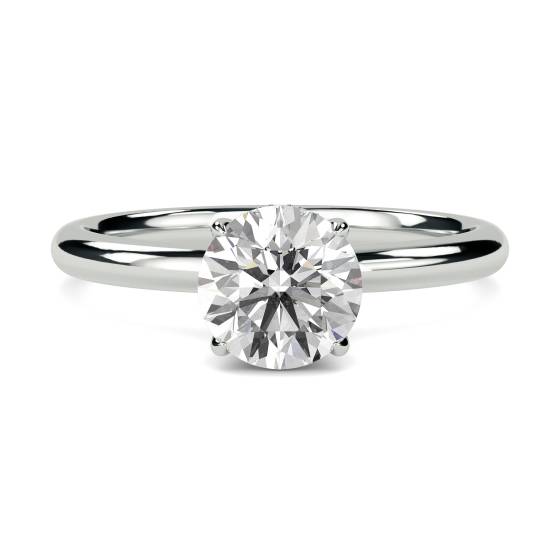 Round Diamond High Set Hidden Halo Ring