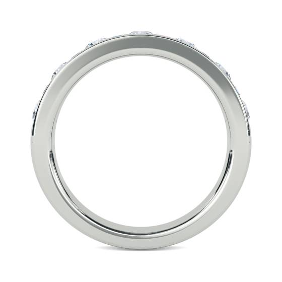 0.77ct VS/E-F Round and Baguette Natural Diamond Eternity Ring