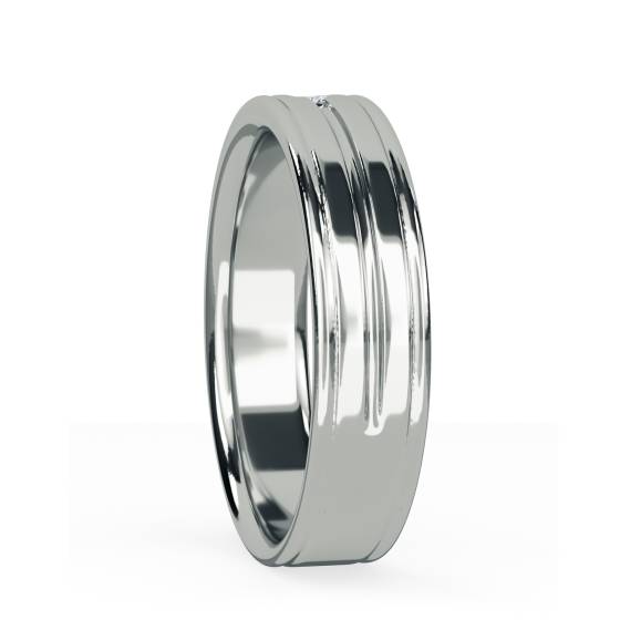 0.06ct VS/E-F Princess Natural Diamond Bezel Set Mens Ring