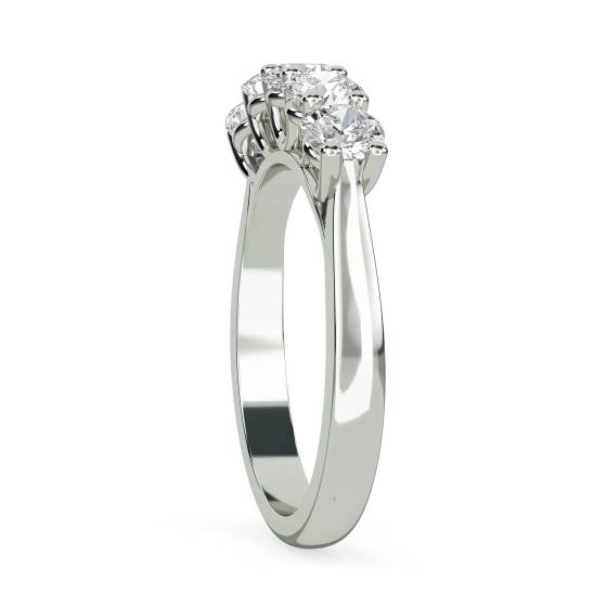 0.72ct VS/F-G Round Natural Diamond 5 Stone Ring