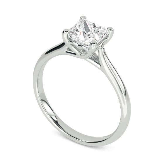 Heart Crossover Princess Diamond Engagement Ring