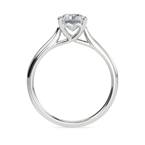Heart Crossover Radiant Diamond Engagement Ring