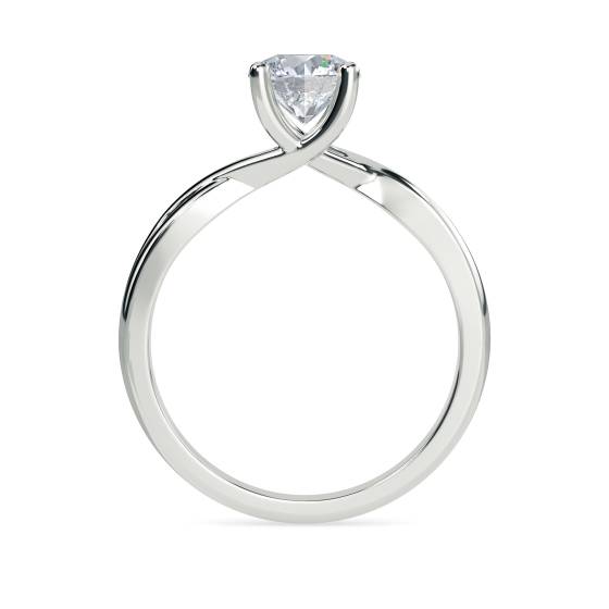 Round Diamond Infinity Twist Engagement Ring