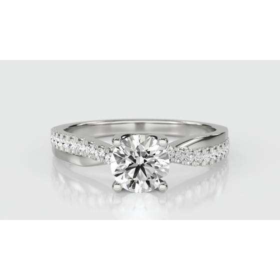 Infinity Round Shoulder Set Diamond Engagement Ring
