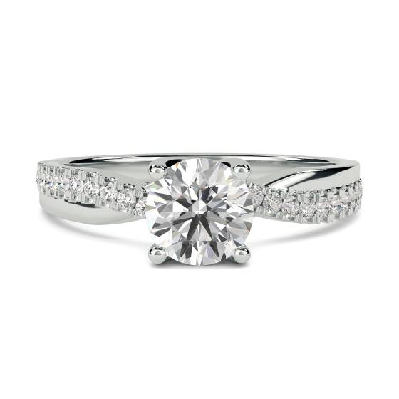 Infinity Round Shoulder Set Diamond Engagement Ring