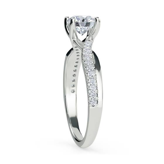 Infinity Round Shoulder Set Diamond Engagement Ring