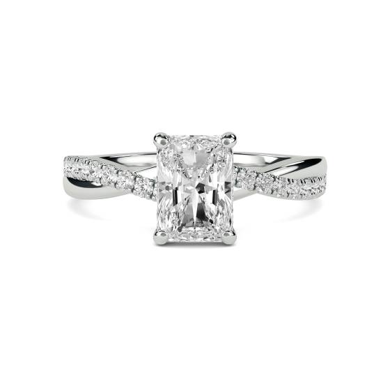 Infinity Radiant Shoulder Set Diamond Engagement Ring