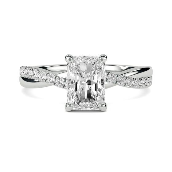 Infinity Radiant Shoulder Set Diamond Engagement Ring