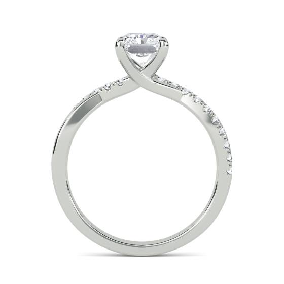 Infinity Radiant Shoulder Set Diamond Engagement Ring