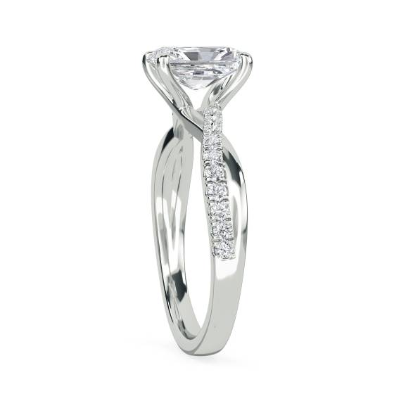 Infinity Radiant Shoulder Set Diamond Engagement Ring