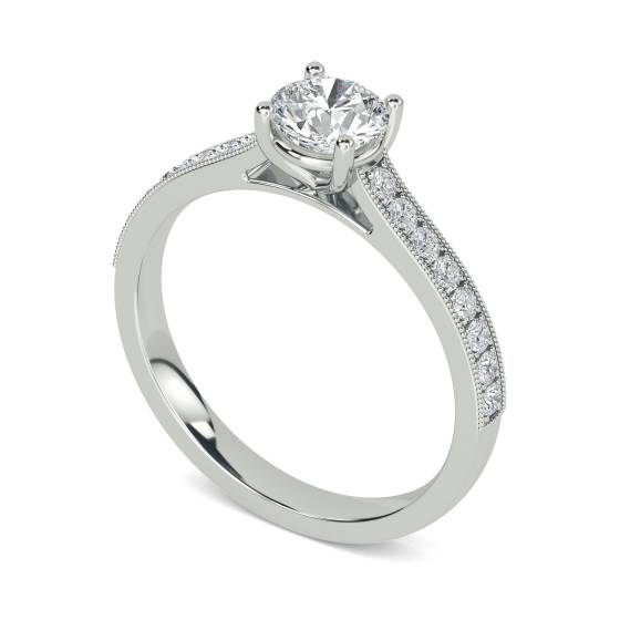 Round Diamond Shoulder Set Ring