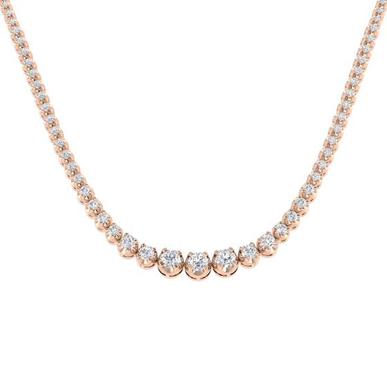 Round Diamond Tennis Necklace