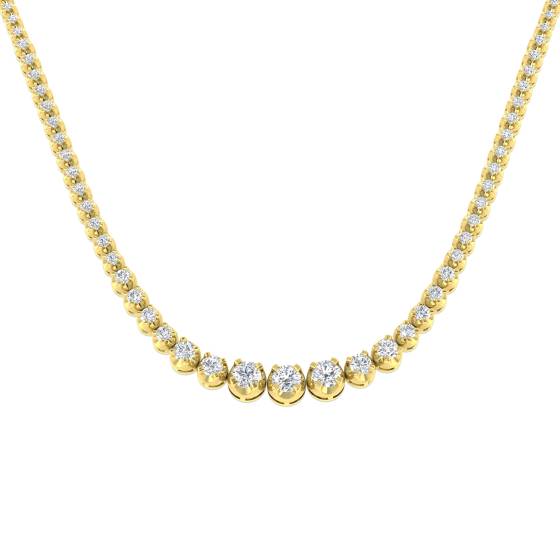 Round Diamond Tennis Necklace