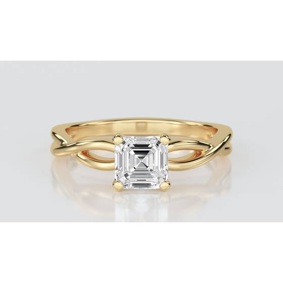Infinity Love Swirl Asscher Diamond Engagement Ring
